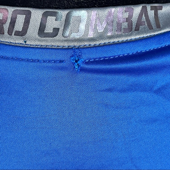 Nike Pro Combat Dri Fit Compression Cut Out Back blue tee shirt for women  XXL - Picture 10 of 14